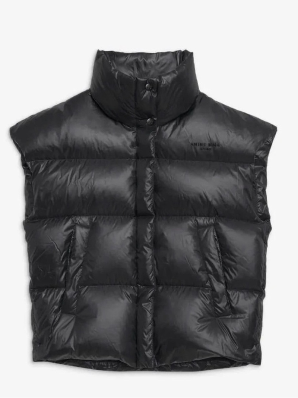 Anine Bing Black Quilted Puffer Vest size Small